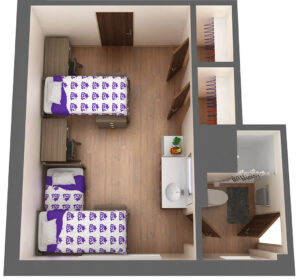 Foster Hall Triple Suite with Shared Amenities