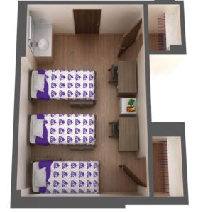 Waits Triple with Shared Amenities